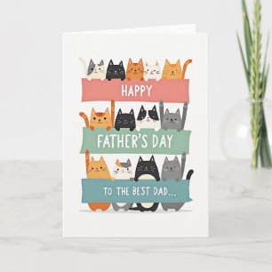 Cartoon Cats Fathers Day Card