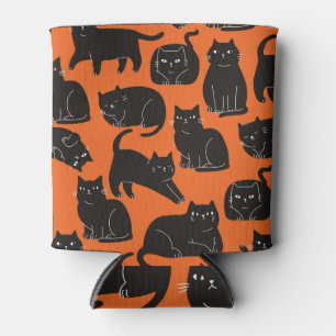 Cartoon Cats Hand Drawn Pattern Can Cooler