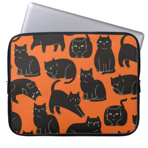 Cartoon Cats Hand Drawn Pattern Laptop Sleeve