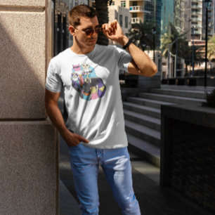 Cartoon Cats In Scooters T-Shirt