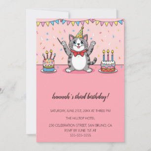 Cartoon Cats Kids’ Purr-fect Birthday Party Invitation