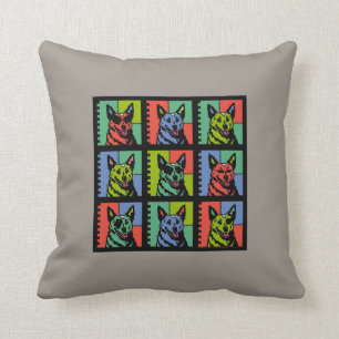 Cartoon Cattle Dogs Throw Pillow