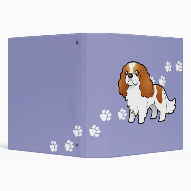 Cartoon Cavalier King Charles Spaniel Binder (Background)