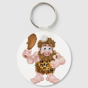 Cartoon Caveman Giving Thumbs Up Keychain