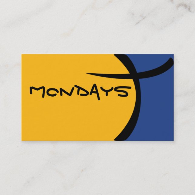 Cartoon Cell - Blue and Yellow Business Card (Front)