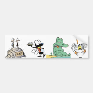 Cartoon Character Animals Bumper Sticker