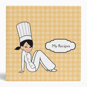 Cartoon Character Chef Recipe Binder in Yellow