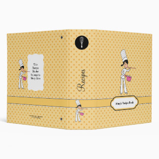 Cartoon Character Chef Recipe Binder in Yellow
