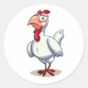 Cartoon Character Chicken Classic Round Sticker