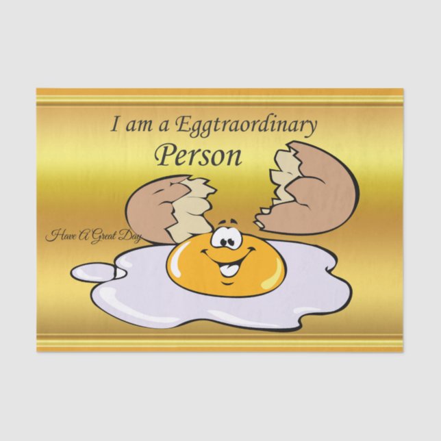 cartoon character fried egg with big smile tissue paper (Front)