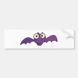 Cartoon Character Halloween Happy Bat Bumper Sticker
