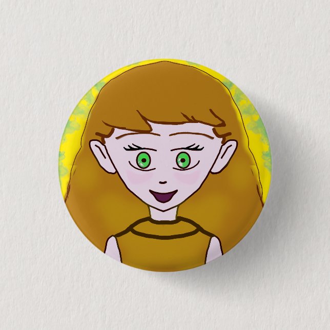 Cartoon Character Popcorn Anime Merry  1 Inch Round Button (Front)
