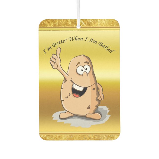 cartoon character potato with big eyes 2 air freshener (Front)