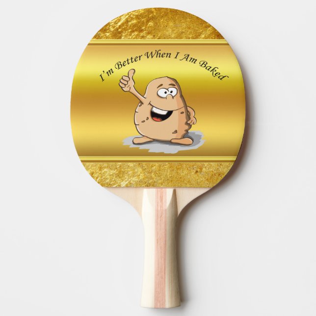 cartoon character potato with big eyes 2 ping pong paddle (Front)