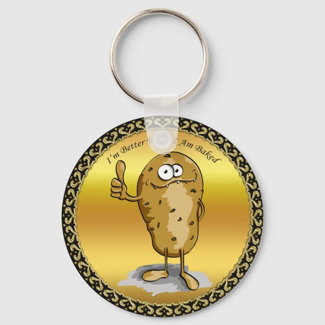 cartoon character potato with big eyes 3 keychain (Front)