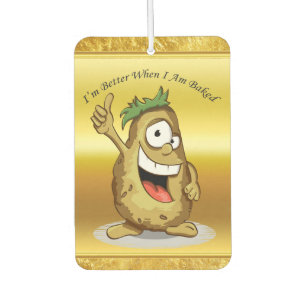 Cartoon character potato with green hair air freshener
