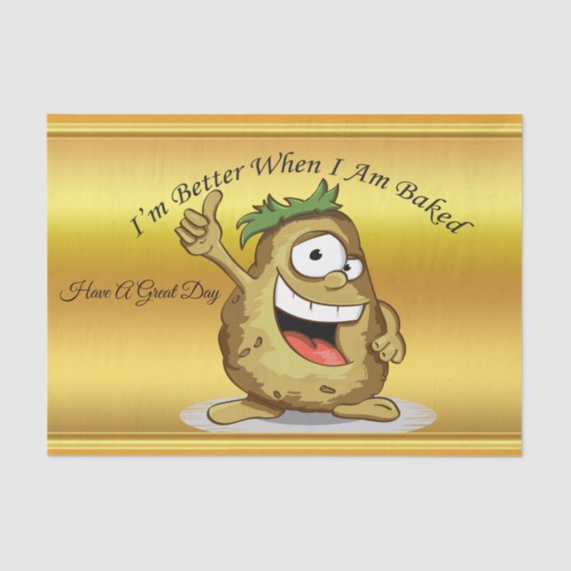 Cartoon character potato with green hair tissue paper (Front)