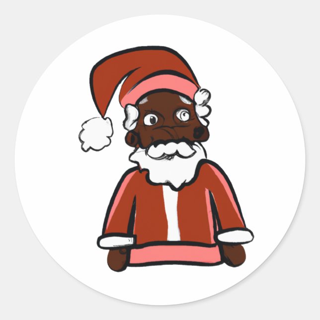 Cartoon Character - Santa Classic Round Sticker (Front)
