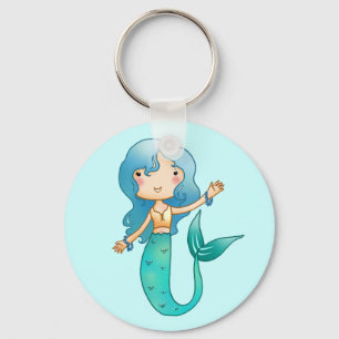 Cartoon Cheerful Mermaid Keychain