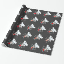 Cartoon chef cook pattern wrapping paper