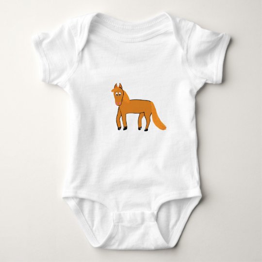 Cartoon Chestnut Horse Baby Bodysuit