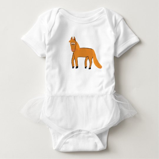 Cartoon Chestnut Horse Baby Bodysuit