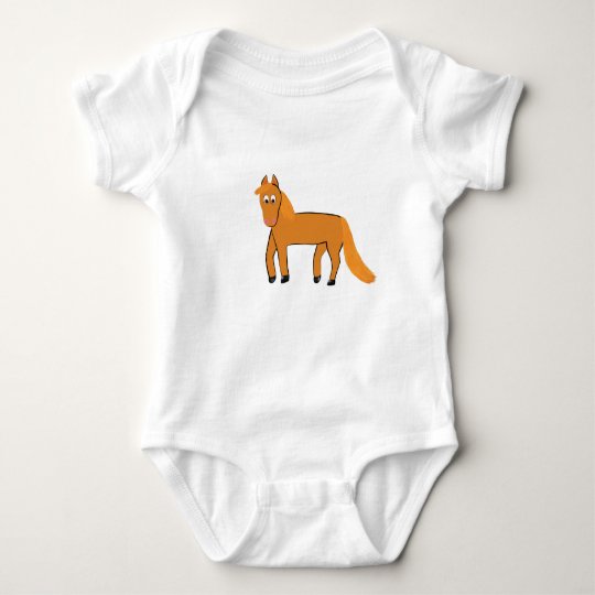 Cartoon Chestnut Horse Baby Bodysuit