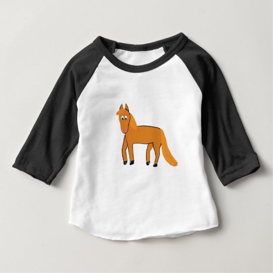 Cartoon Chestnut Horse Baby T-Shirt