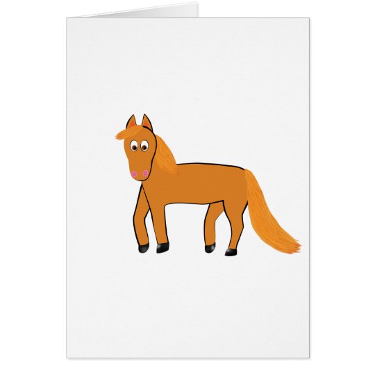 Cartoon Chestnut Horse Card