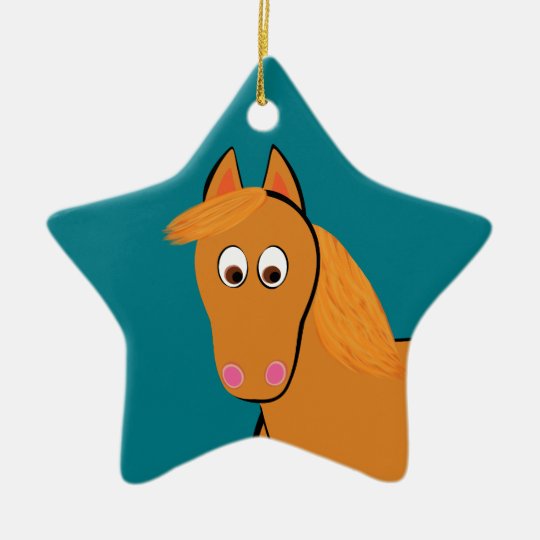 Cartoon Chestnut Horse Ceramic Ornament