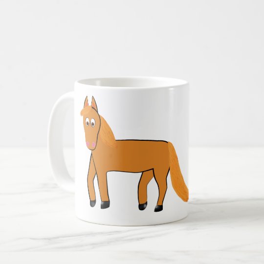 Cartoon Chestnut Horse Coffee Mug
