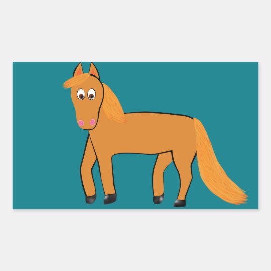 Cartoon Chestnut Horse Sticker
