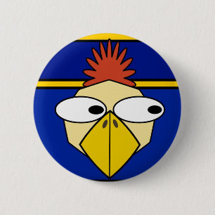 Cartoon chicken 2 inch round button