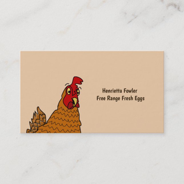 Cartoon Chicken Cartes de visite Eggs Farm Homeste (Devant)