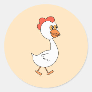 Cartoon Chicken. Classic Round Sticker