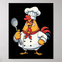 Cartoon Chicken Cook Rooster Chef Kitchen