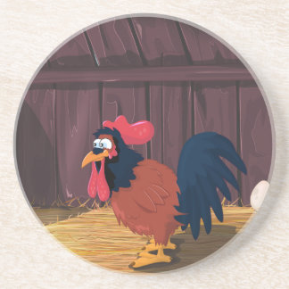 Cartoon Chicken Hen House Coaster