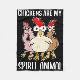 Cartoon Chicken Holder Chickens Spirit Animal Fleece Blanket