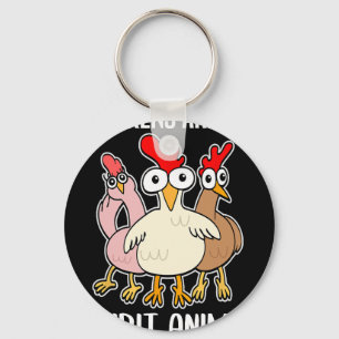 Cartoon Chicken Holder Chickens Spirit Animal  Keychain