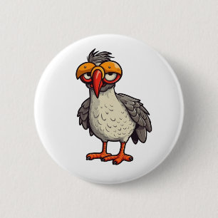 Cartoon chicken illustration 2 inch round button
