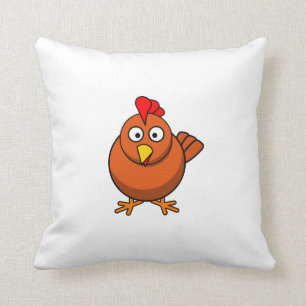 Cartoon Chicken Throw Pillow