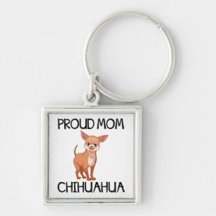 Cartoon Chihuahua Mom Puppy Dog Rescue Puppies Keychain
