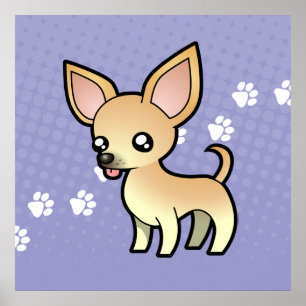 Cartoon Chihuahua (smooth coat) Poster