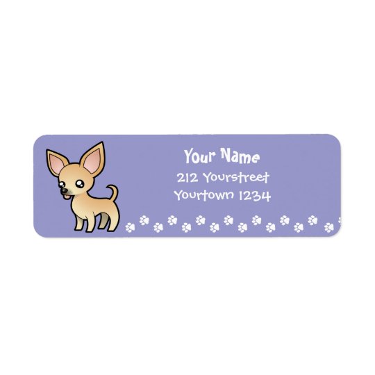 Cartoon Chihuahua (smooth coat) Return Address Label