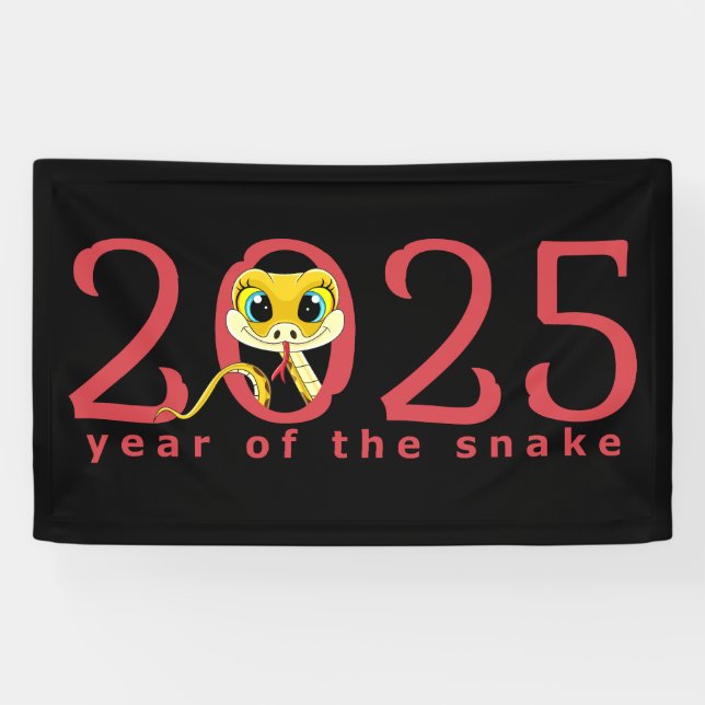 Cartoon Chinese Year of the Snake Banner (Horizontal)