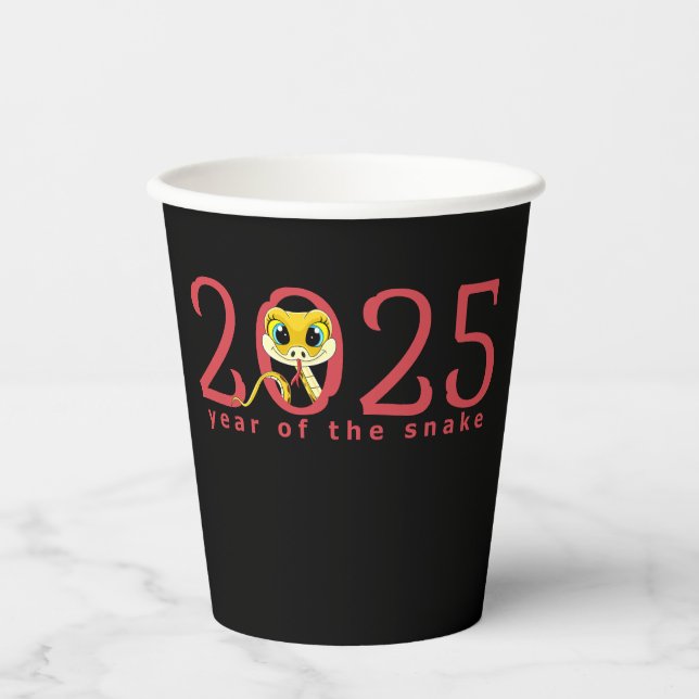 Cartoon Chinese Year of the Snake Paper Cups (Front)