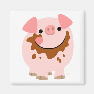 Cartoon Chocolate Pig magnet