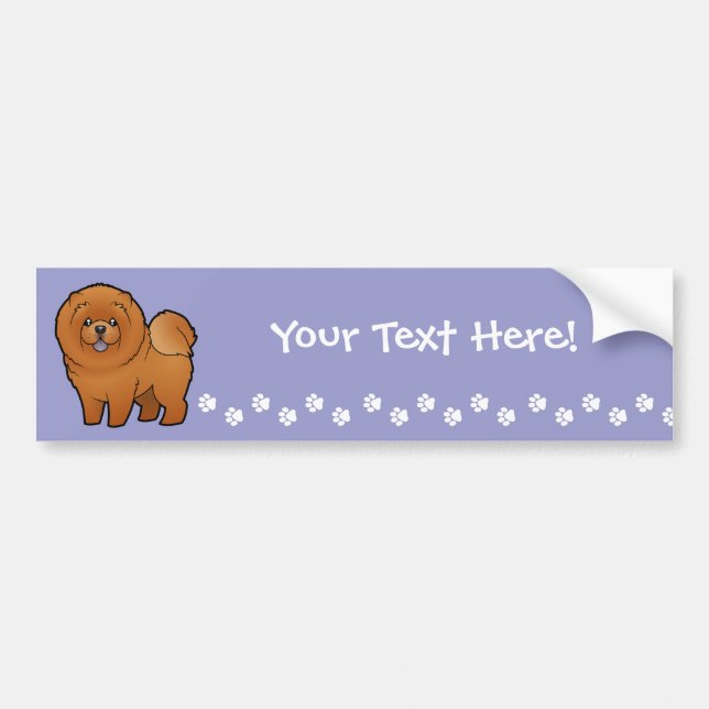 Cartoon Chow Chow Bumper Sticker (Front)