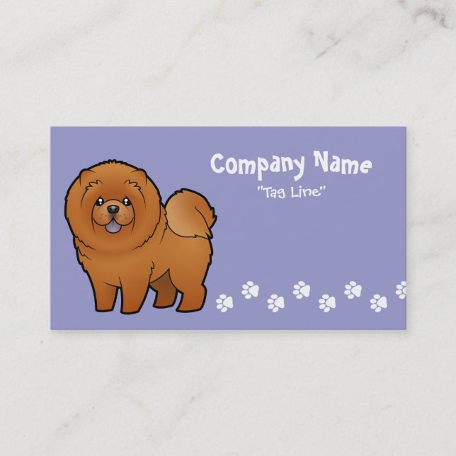 Cartoon Chow Chow Business Card (Front)