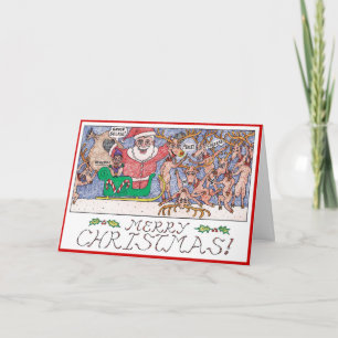 Cartoon Christmas Card- Group Selfie! Holiday Card